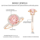 Rosec Jewels-IGI Certified Lab Created Pink Diamond 3 Carat Engagement Ring with Halo
