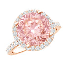 Rosec Jewels-Round 5 Carat Lab Grown Pink Diamond Halo Engagement Ring IGI Certified