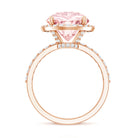 Rosec Jewels-Round 5 Carat Lab Grown Pink Diamond Halo Engagement Ring IGI Certified