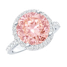 Rosec Jewels-Round 5 Carat Lab Grown Pink Diamond Halo Engagement Ring IGI Certified