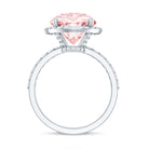 Rosec Jewels-Round 5 Carat Lab Grown Pink Diamond Halo Engagement Ring IGI Certified