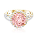 Rosec Jewels-Round 5 Carat Lab Grown Pink Diamond Halo Engagement Ring IGI Certified