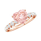 Rosec Jewels-IGI Certified 1 Carat Lab Grown Pink and White Diamond Heart Engagement Ring for Her