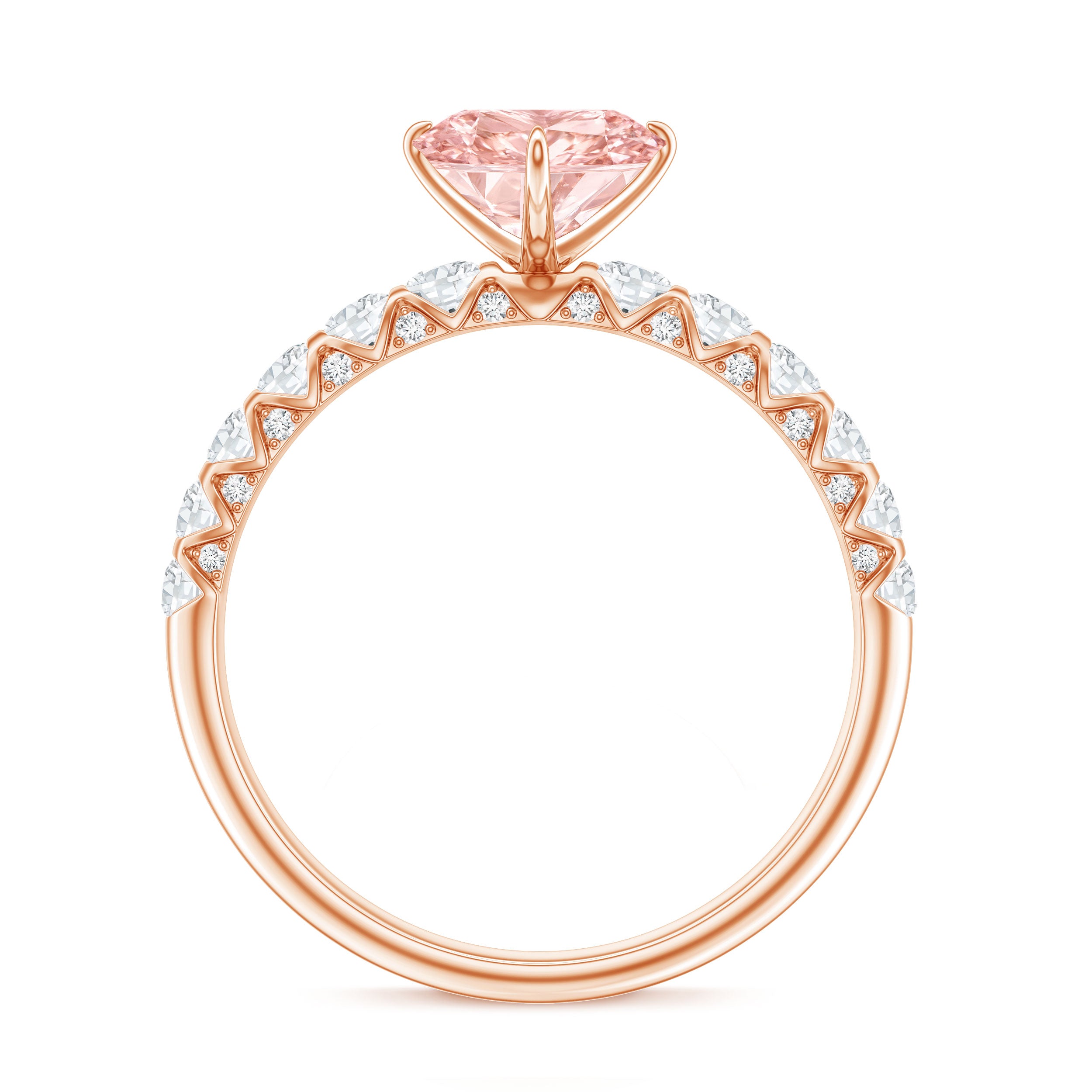 Rosec Jewels-IGI Certified 1 Carat Lab Grown Pink and White Diamond Heart Engagement Ring for Her