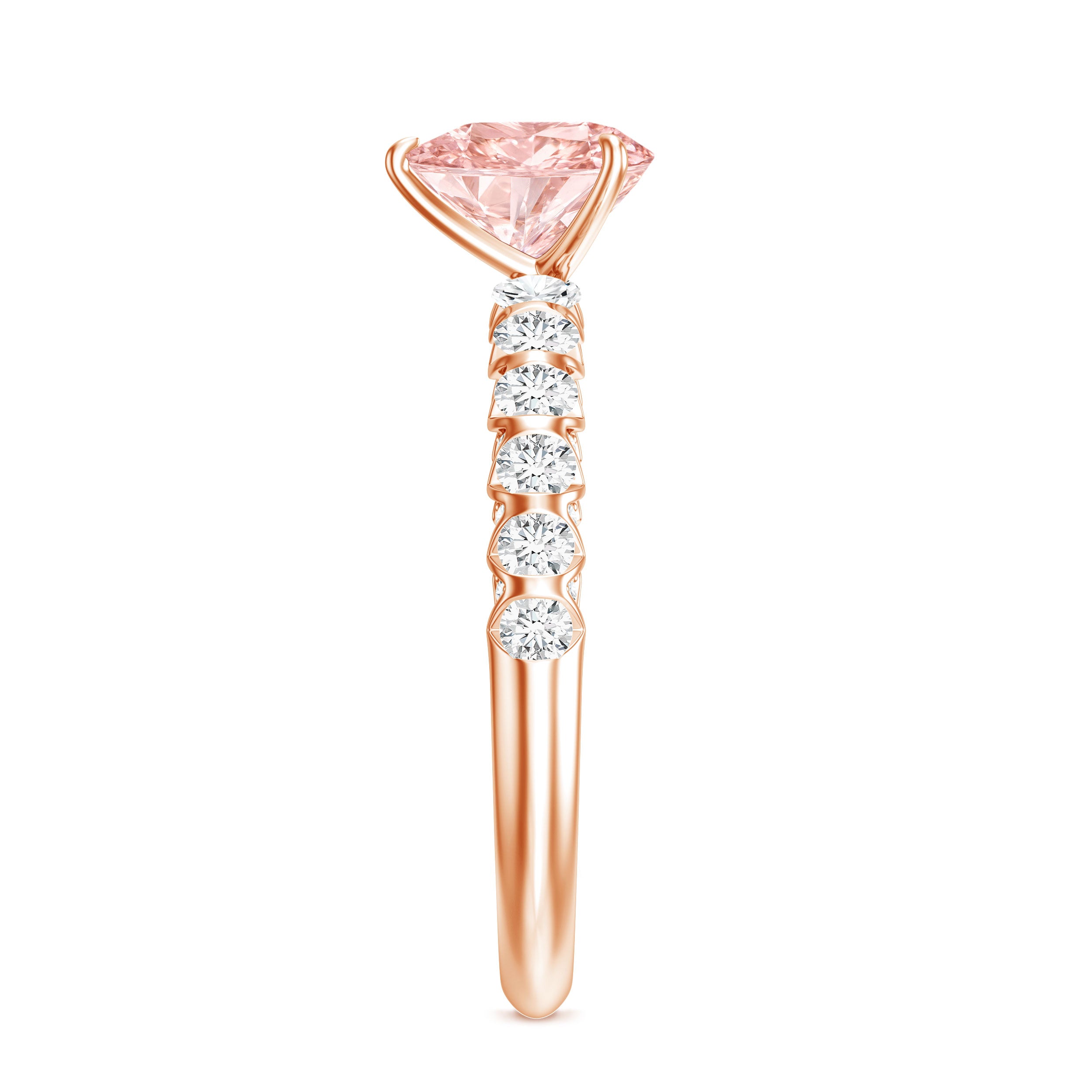 Rosec Jewels-IGI Certified 1 Carat Lab Grown Pink and White Diamond Heart Engagement Ring for Her