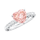 Rosec Jewels-IGI Certified 1 Carat Lab Grown Pink and White Diamond Heart Engagement Ring for Her