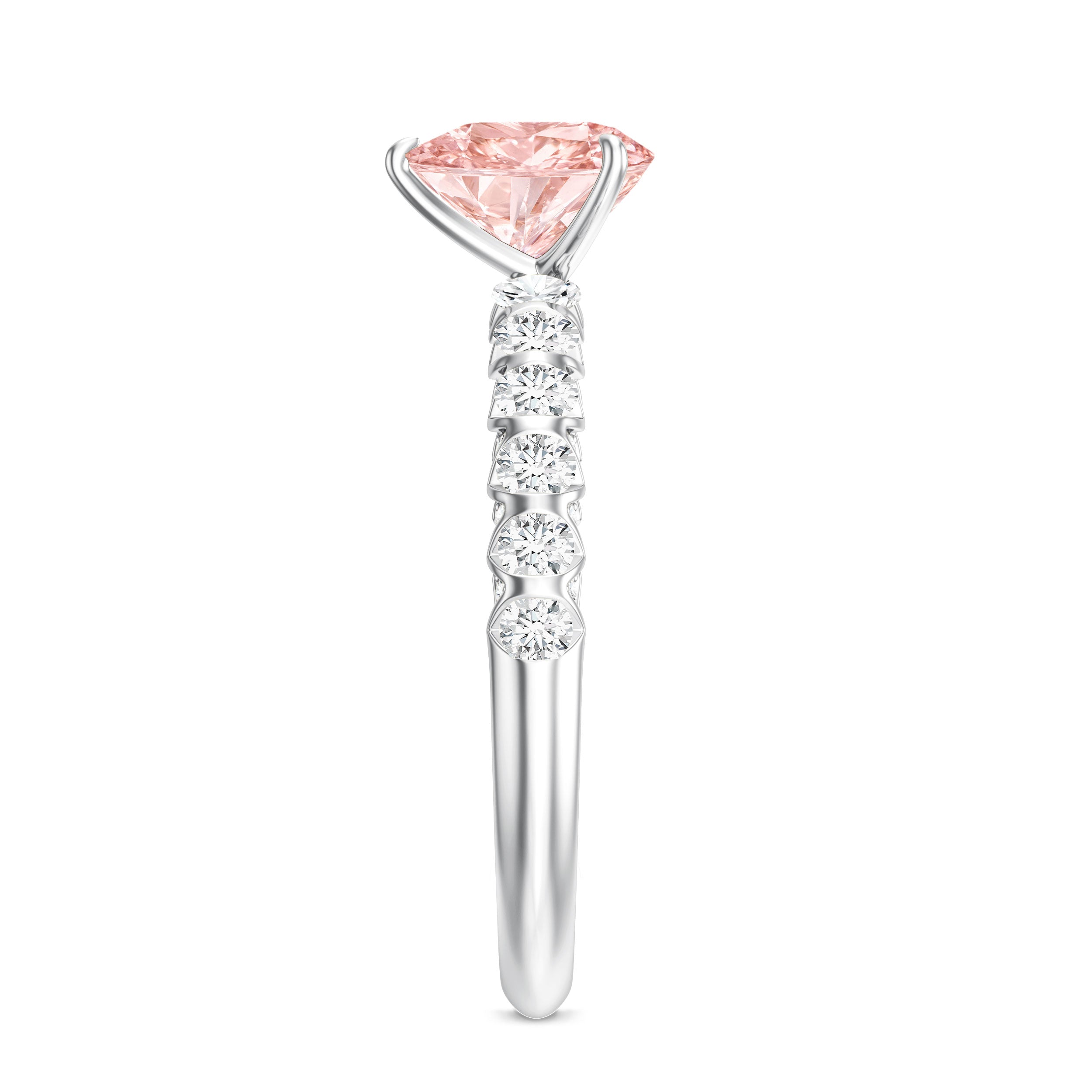 Rosec Jewels-IGI Certified 1 Carat Lab Grown Pink and White Diamond Heart Engagement Ring for Her