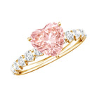 Rosec Jewels-IGI Certified 1 Carat Lab Grown Pink and White Diamond Heart Engagement Ring for Her