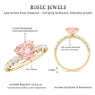 Rosec Jewels-IGI Certified 1 Carat Lab Grown Pink and White Diamond Heart Engagement Ring for Her