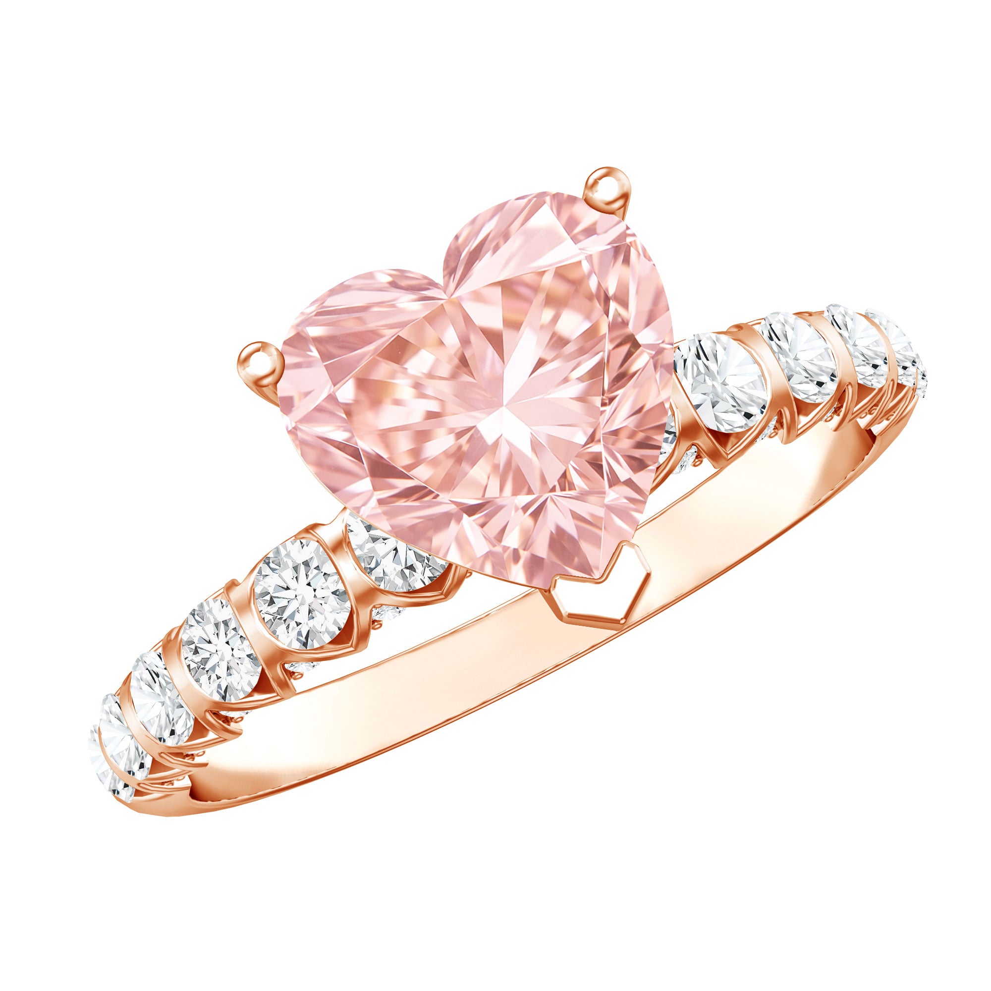 Rosec Jewels-2 Carat Heart Shape Lab Grown Pink Diamond Engagement Ring IGI Certified