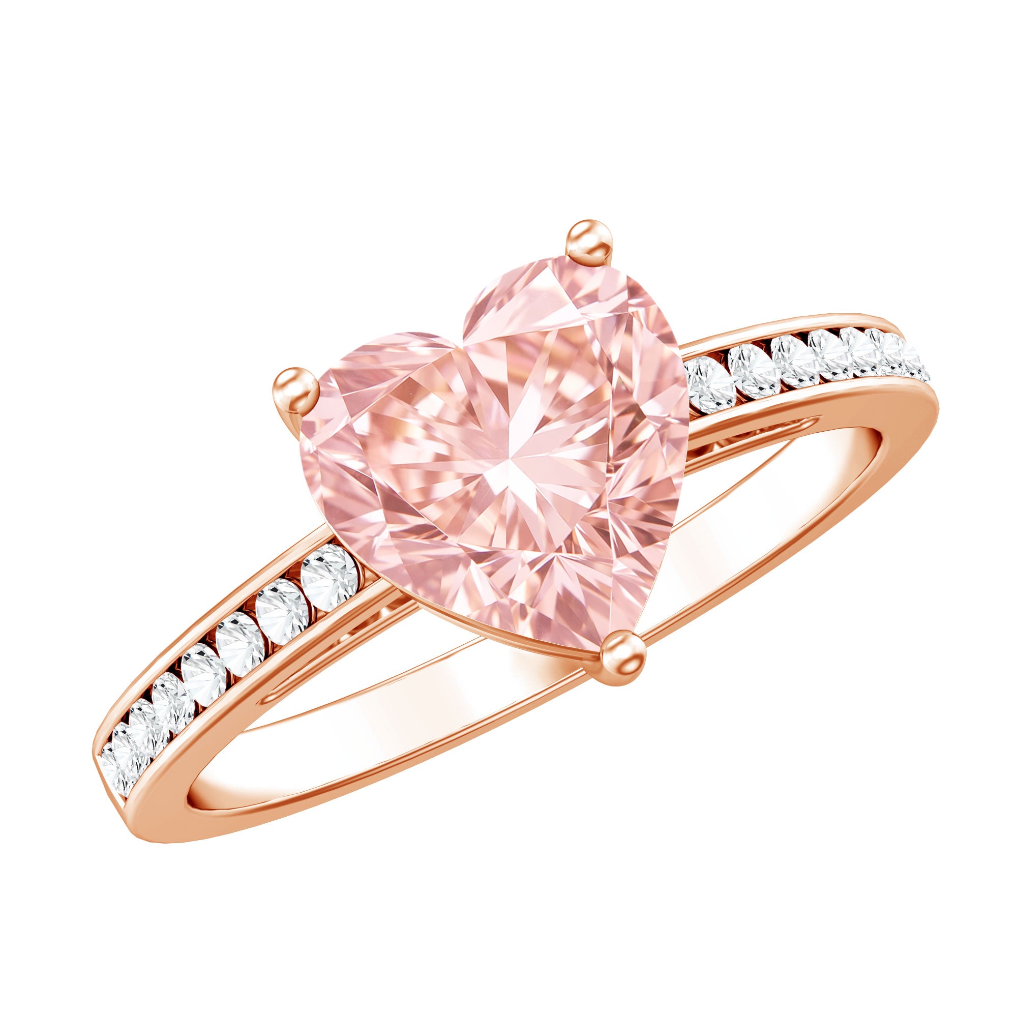 Rosec Jewels-2 Carat IGI Certified Lab Grown Pink Diamond Heart Engagement Ring For Women