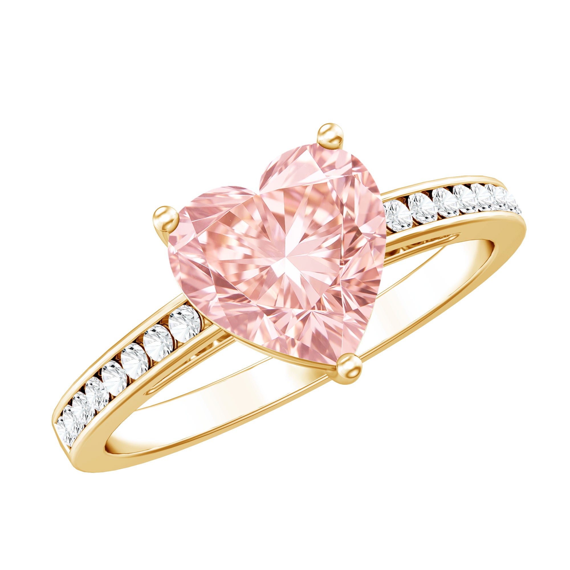 Rosec Jewels-2 Carat IGI Certified Lab Grown Pink Diamond Heart Engagement Ring For Women