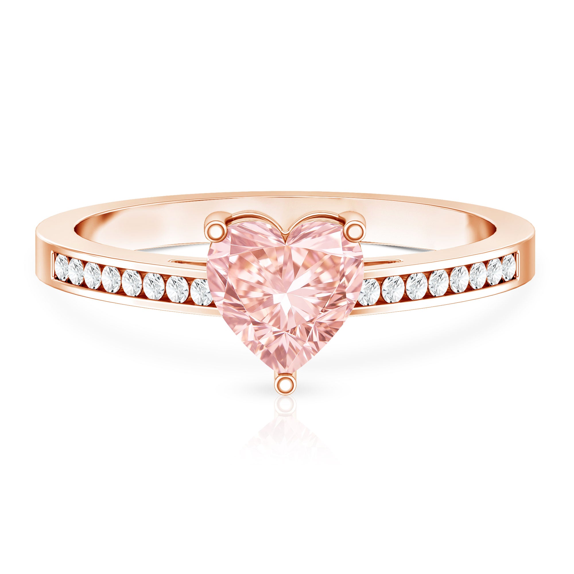 Rosec Jewels-IGI Certified Heart Shape Lab Grown Pink Diamond Engagement Ring 1 Carat