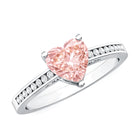 Rosec Jewels-IGI Certified Heart Shape Lab Grown Pink Diamond Engagement Ring 1 Carat