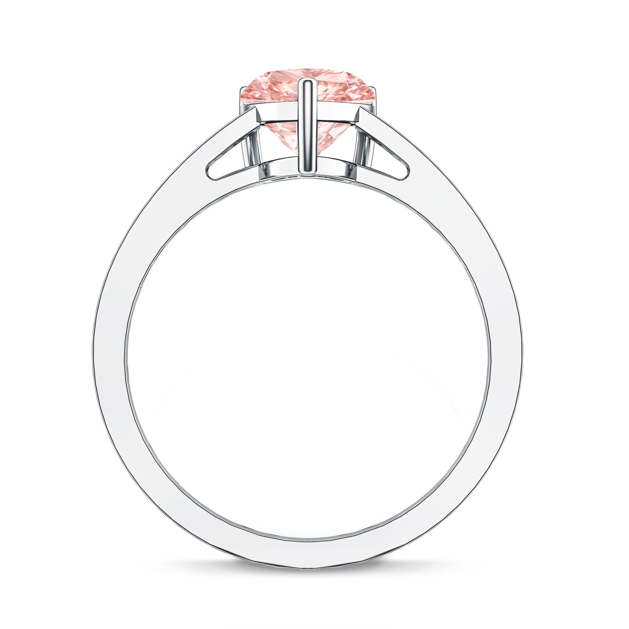 Rosec Jewels-IGI Certified Heart Shape Lab Grown Pink Diamond Engagement Ring 1 Carat