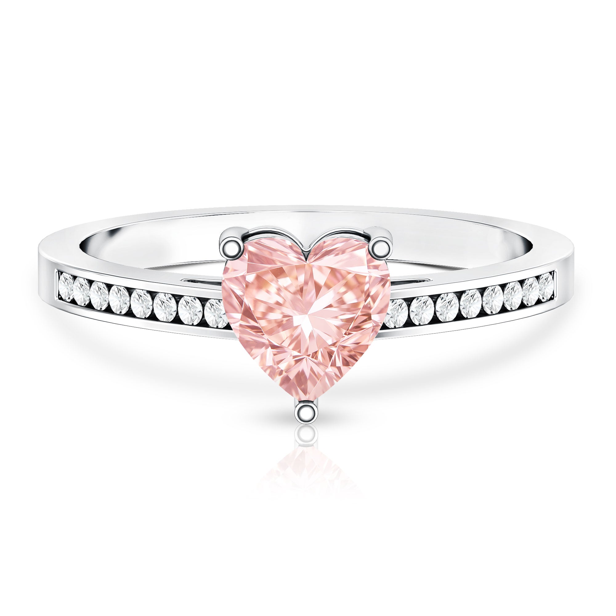 Rosec Jewels-IGI Certified Heart Shape Lab Grown Pink Diamond Engagement Ring 1 Carat