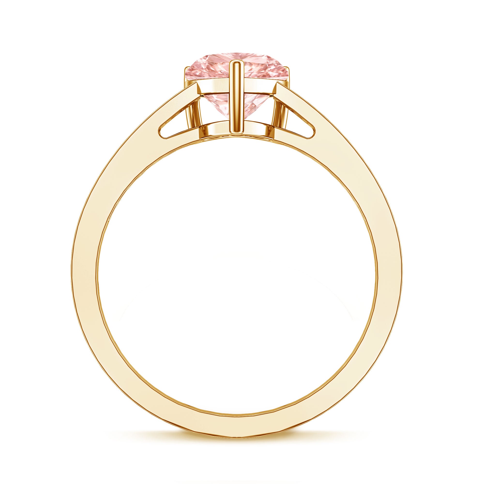 Rosec Jewels-IGI Certified Heart Shape Lab Grown Pink Diamond Engagement Ring 1 Carat