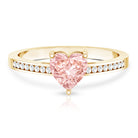 Rosec Jewels-IGI Certified Heart Shape Lab Grown Pink Diamond Engagement Ring 1 Carat