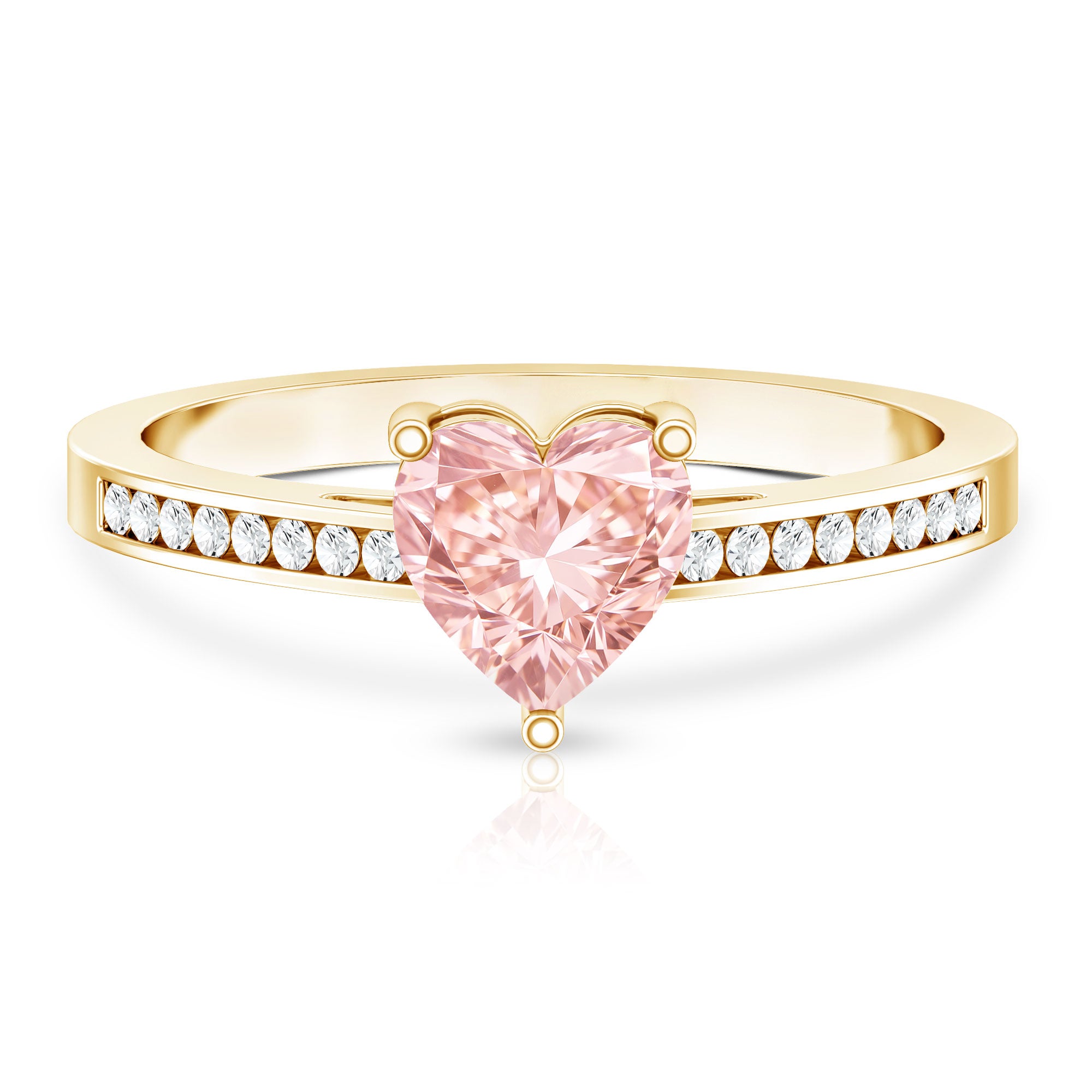 Rosec Jewels-IGI Certified Heart Shape Lab Grown Pink Diamond Engagement Ring 1 Carat