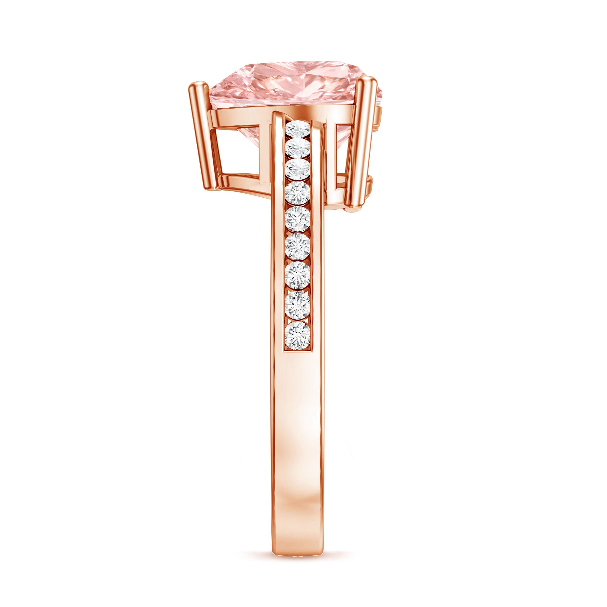 Rosec Jewels-Lab Grown 3 Carat Pink Diamond Heart Engagement Ring IGI Certified