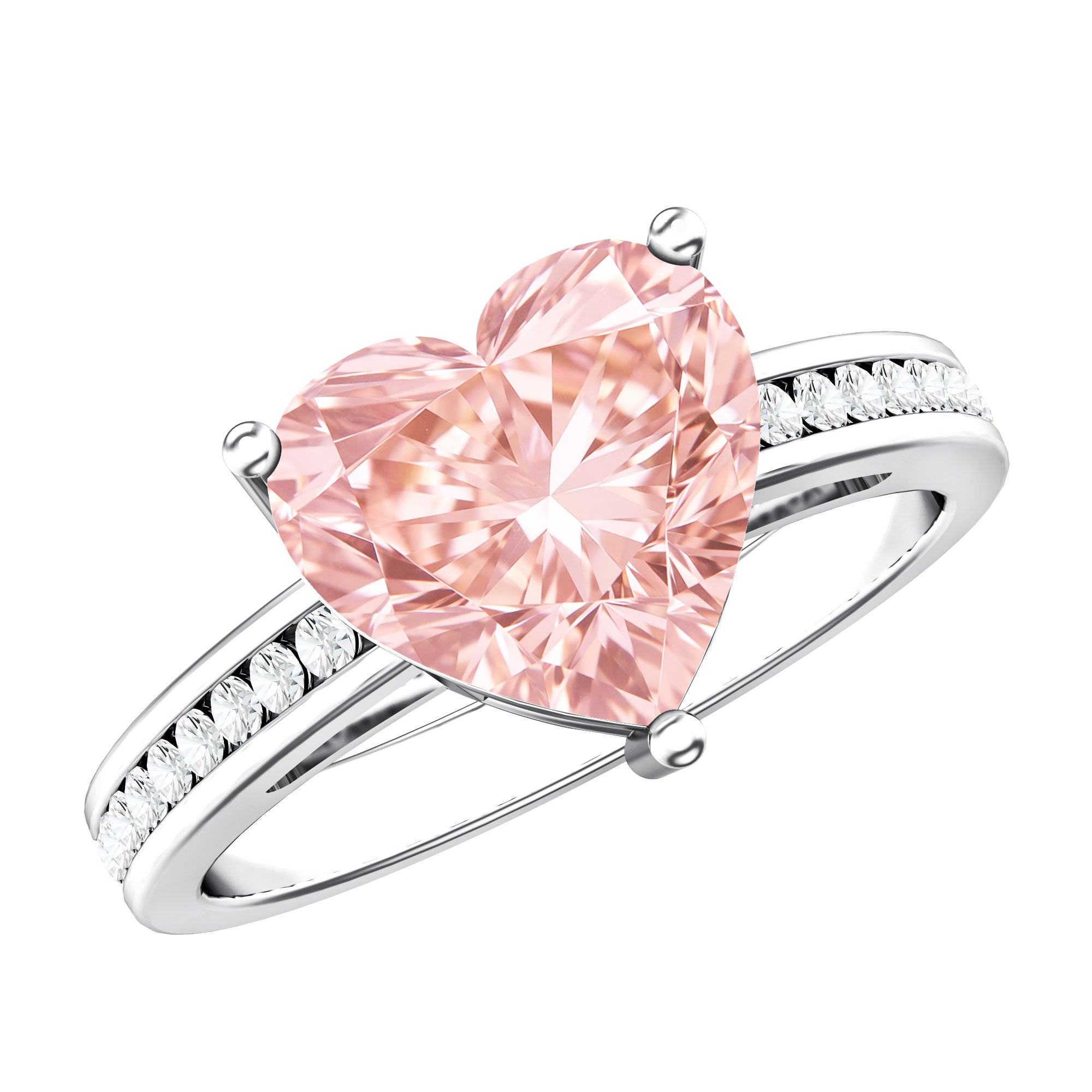 Rosec Jewels-Lab Grown 3 Carat Pink Diamond Heart Engagement Ring IGI Certified