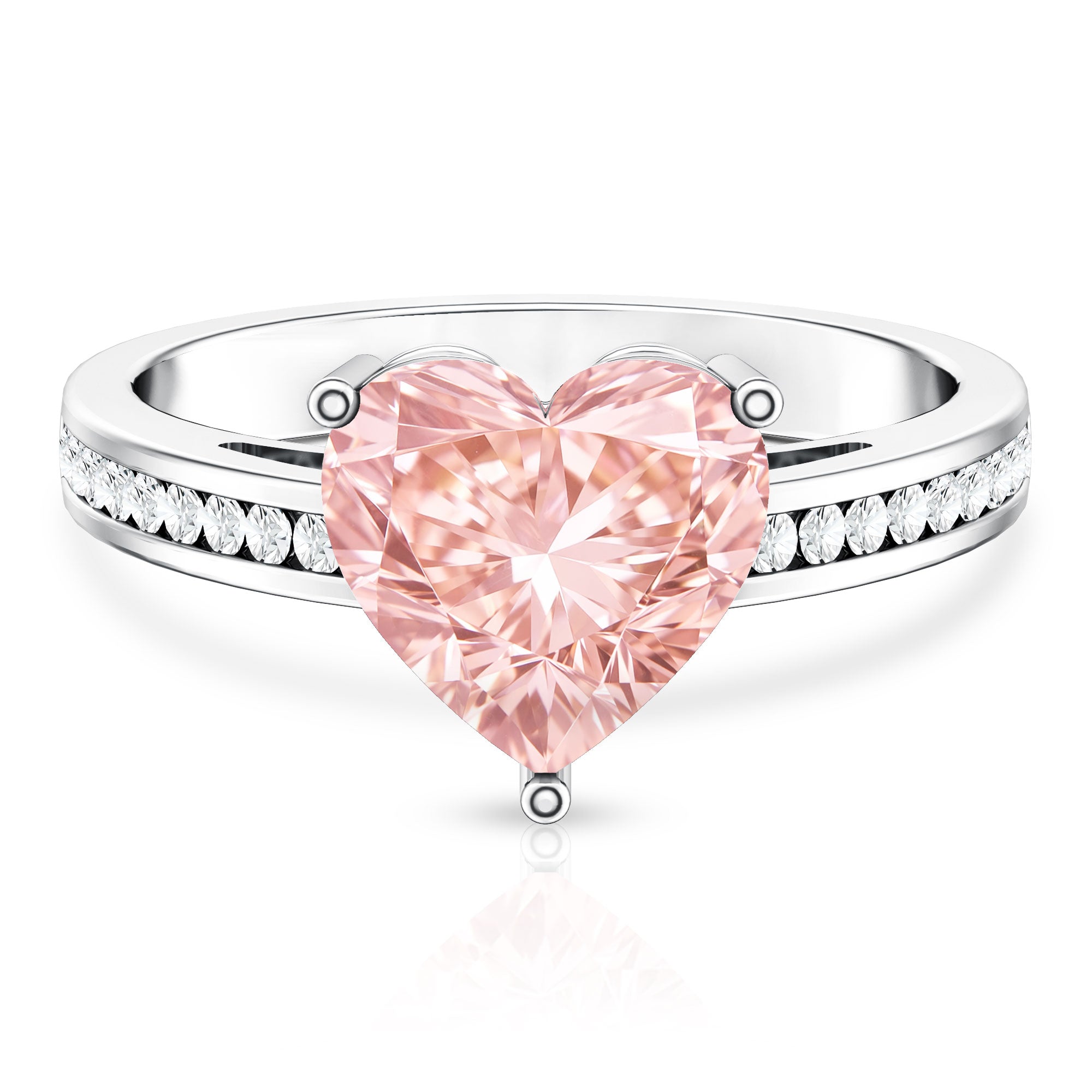 Rosec Jewels-Lab Grown 3 Carat Pink Diamond Heart Engagement Ring IGI Certified