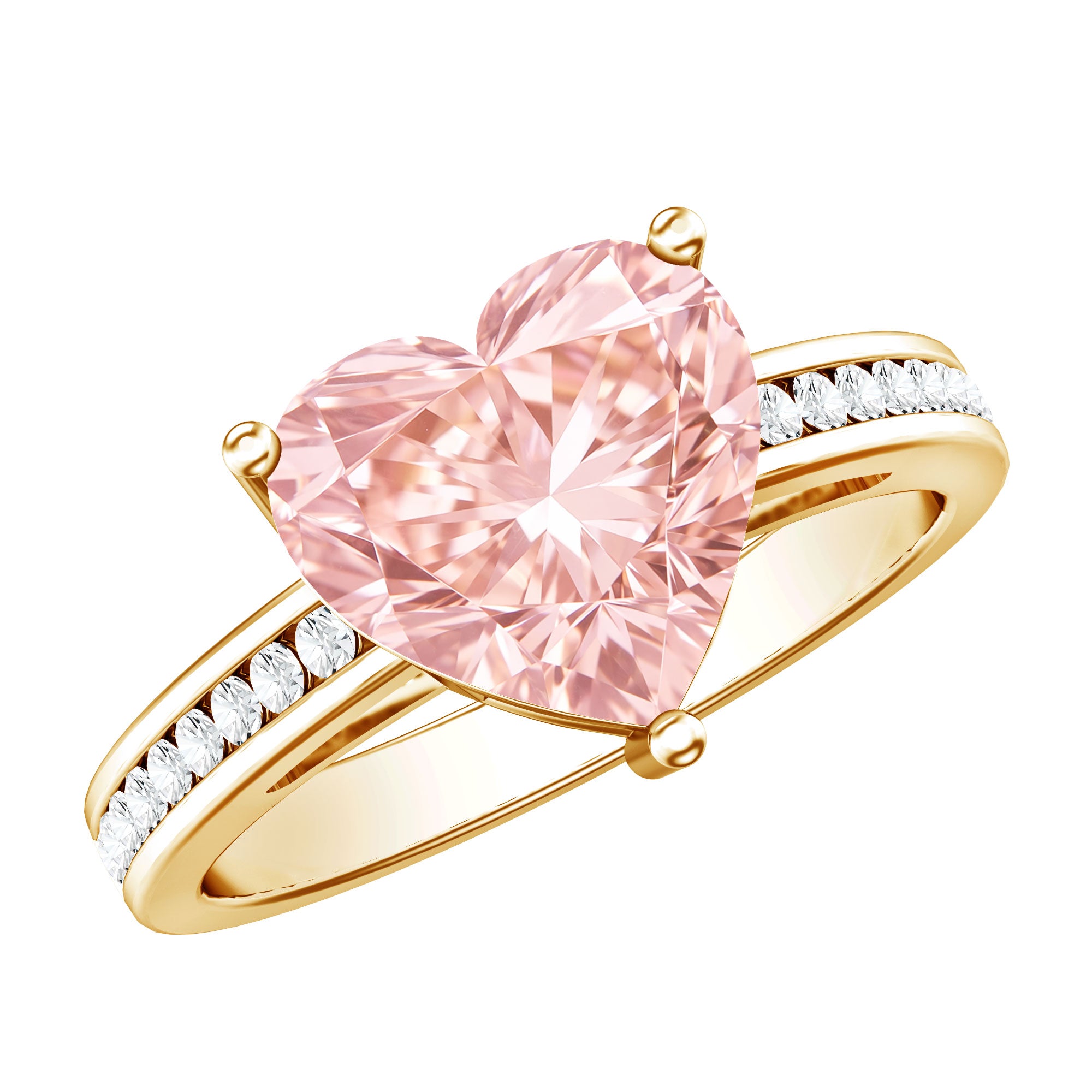 Rosec Jewels-Lab Grown 3 Carat Pink Diamond Heart Engagement Ring IGI Certified