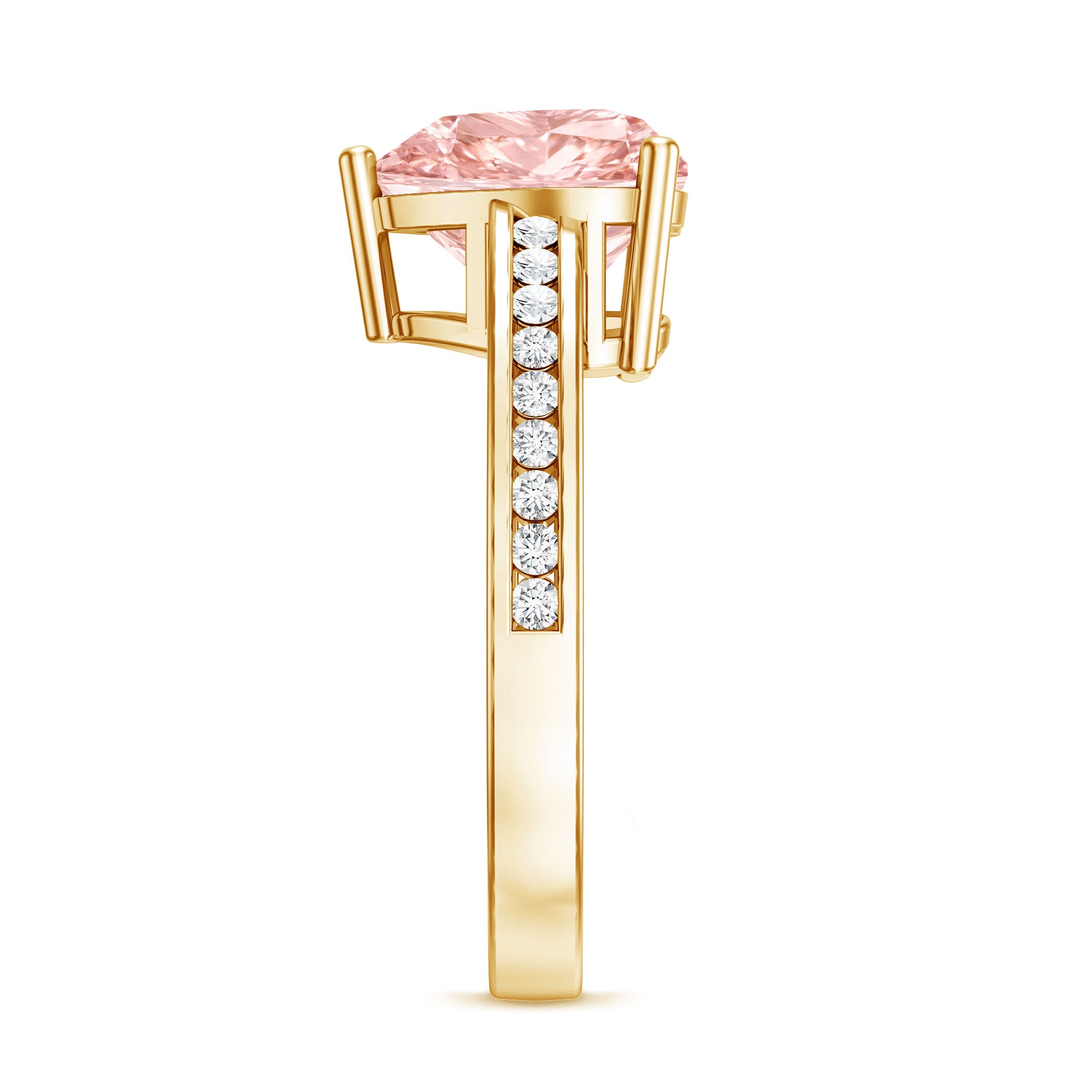 Rosec Jewels-Lab Grown 3 Carat Pink Diamond Heart Engagement Ring IGI Certified