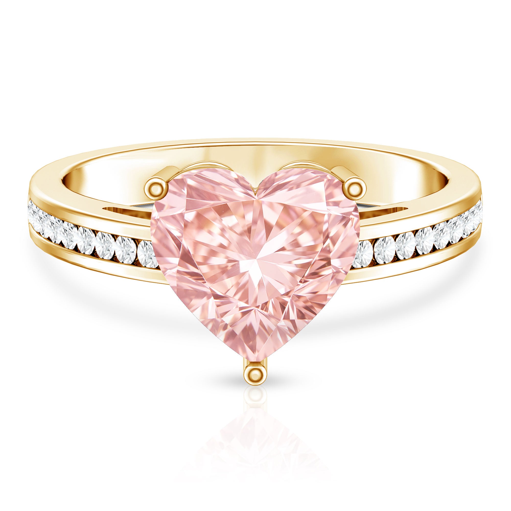 Rosec Jewels-Lab Grown 3 Carat Pink Diamond Heart Engagement Ring IGI Certified