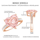 Rosec Jewels-IGI Certified 5 Carat Lab Grown Pink Diamond Heart Solitaire Engagement Ring
