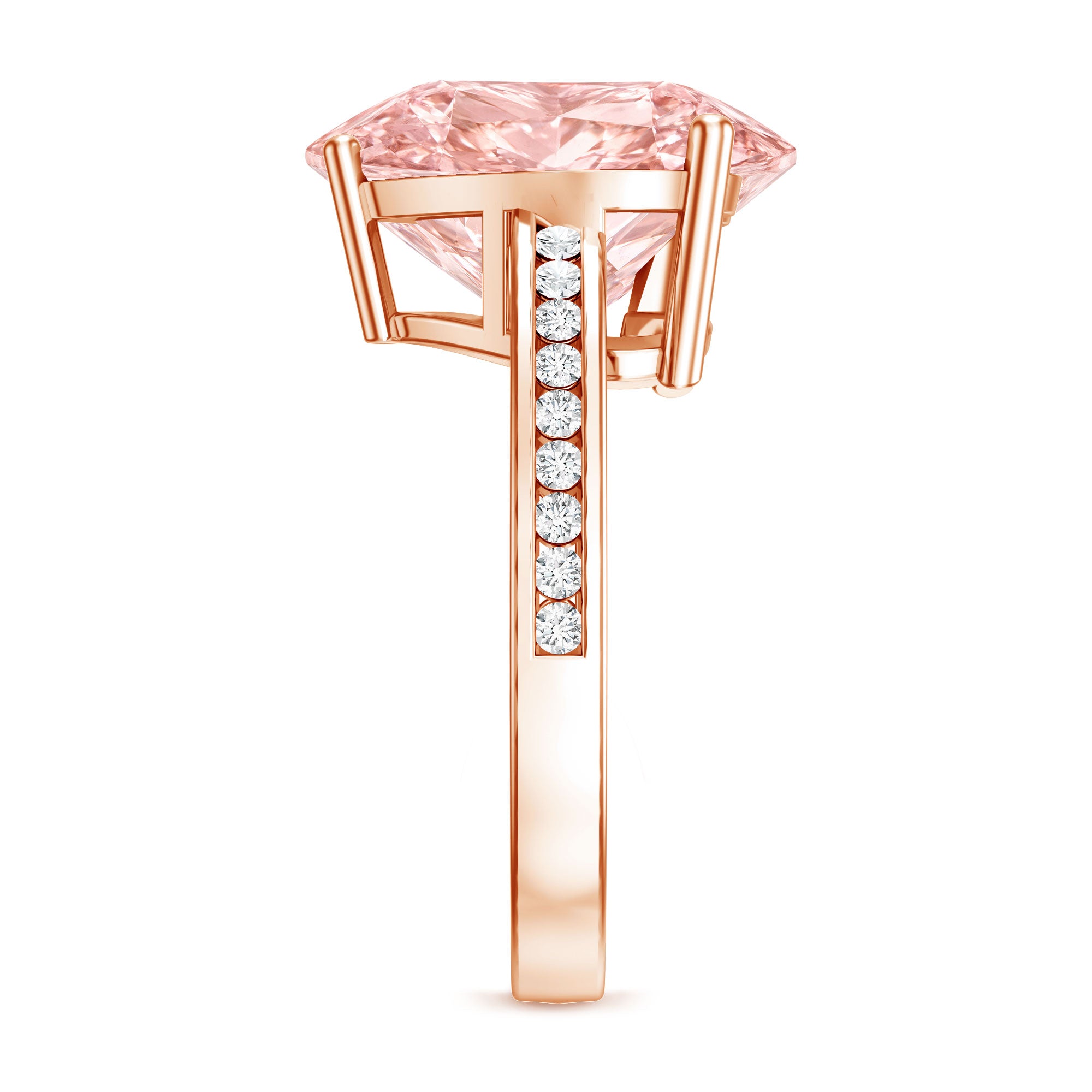 Rosec Jewels-IGI Certified 5 Carat Lab Grown Pink Diamond Heart Solitaire Engagement Ring