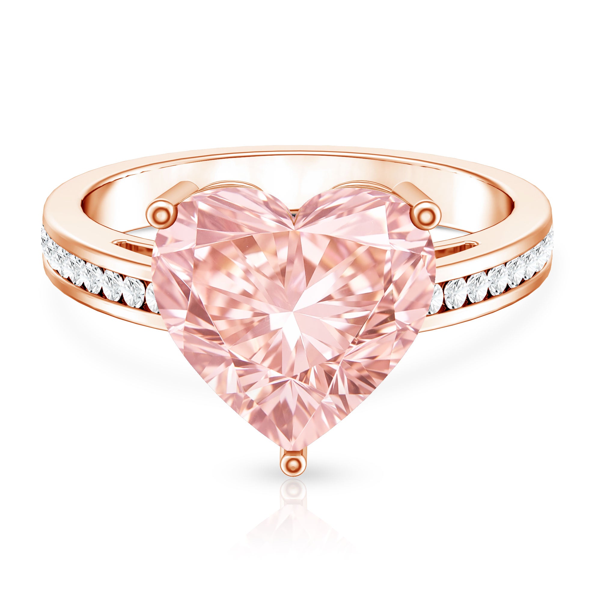 Rosec Jewels-IGI Certified 5 Carat Lab Grown Pink Diamond Heart Solitaire Engagement Ring