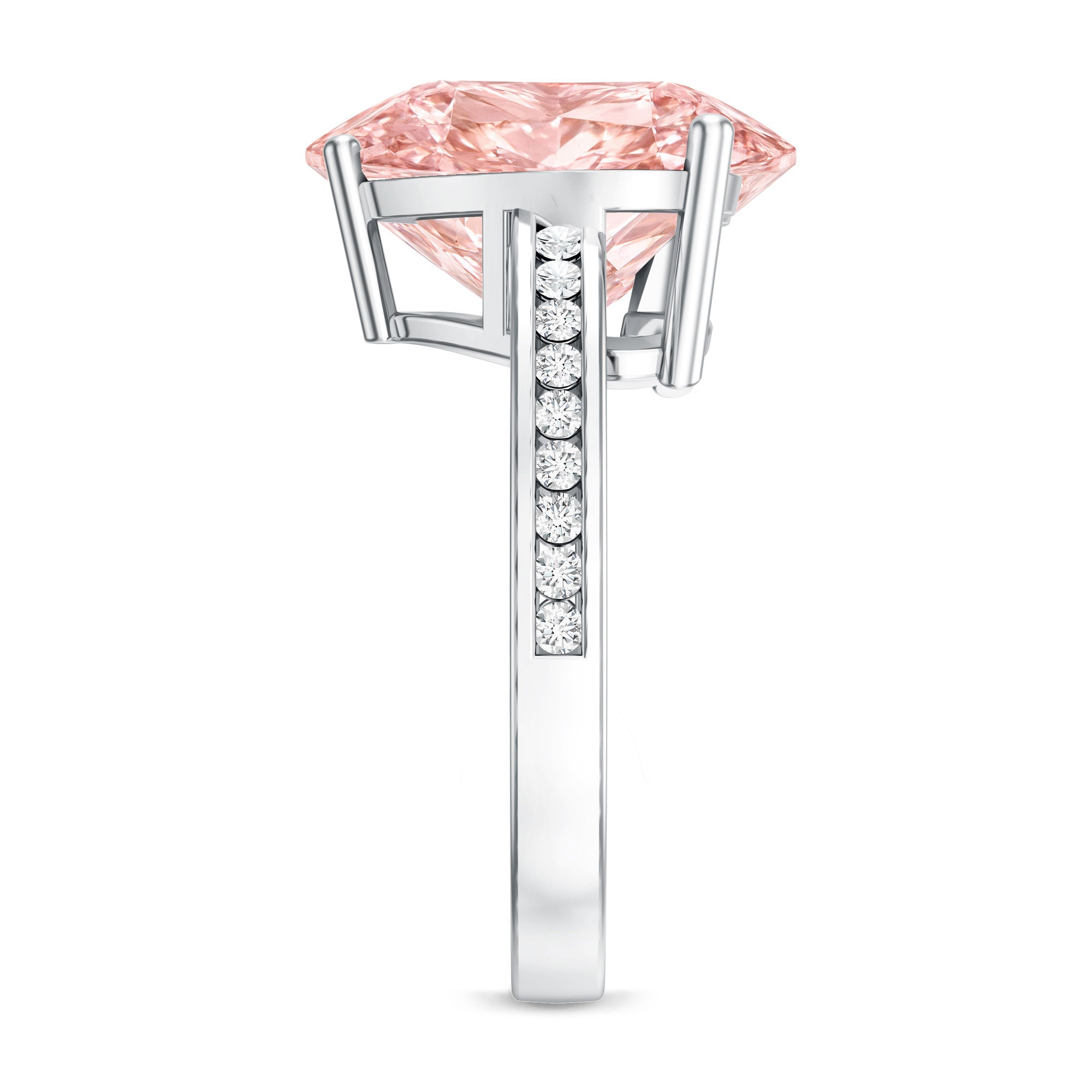 Rosec Jewels-IGI Certified 5 Carat Lab Grown Pink Diamond Heart Solitaire Engagement Ring