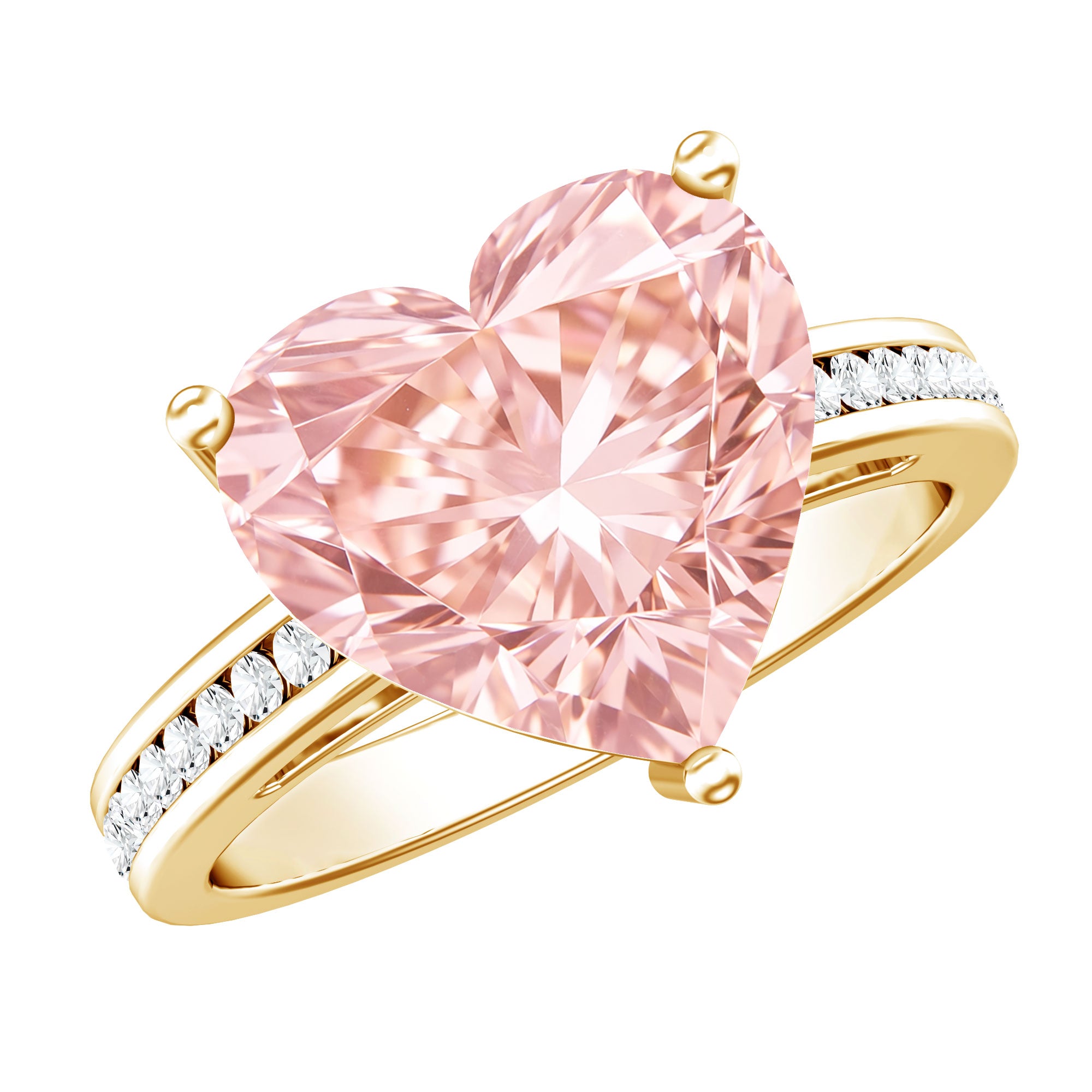 Rosec Jewels-IGI Certified 5 Carat Lab Grown Pink Diamond Heart Solitaire Engagement Ring