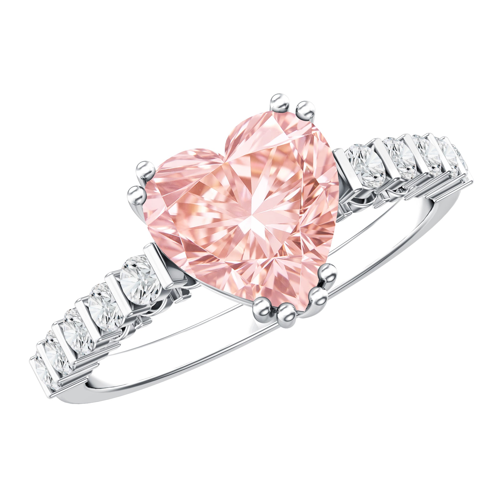 Rosec Jewels-IGI Certified Lab Grown Pink Diamond 2 Ct Heart Shape Engagement Ring