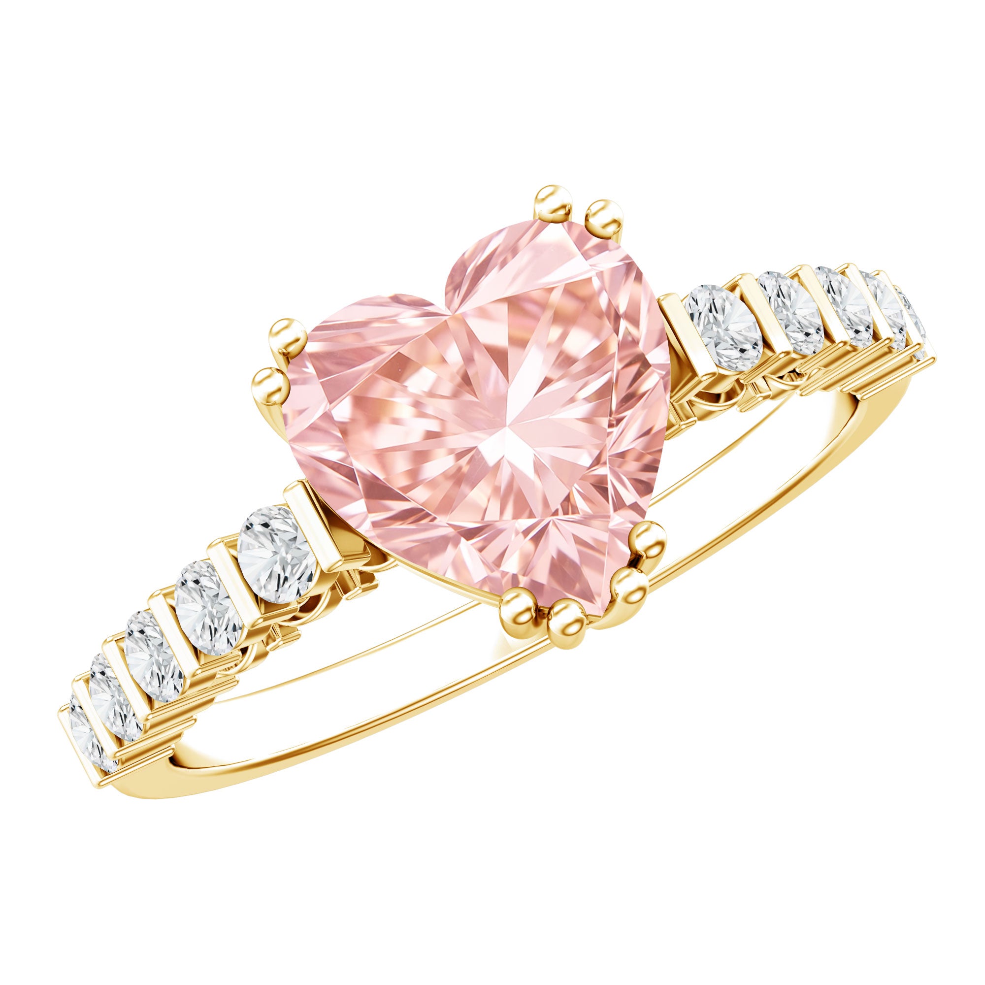 Rosec Jewels-IGI Certified Lab Grown Pink Diamond 2 Ct Heart Shape Engagement Ring
