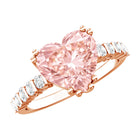 Rosec Jewels-IGI Certified 3 Carat Lab Grown Diamond Pink Heart Engagement Ring with Side Stones