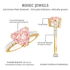 Rosec Jewels-IGI Certified 3 Carat Lab Grown Diamond Pink Heart Engagement Ring with Side Stones