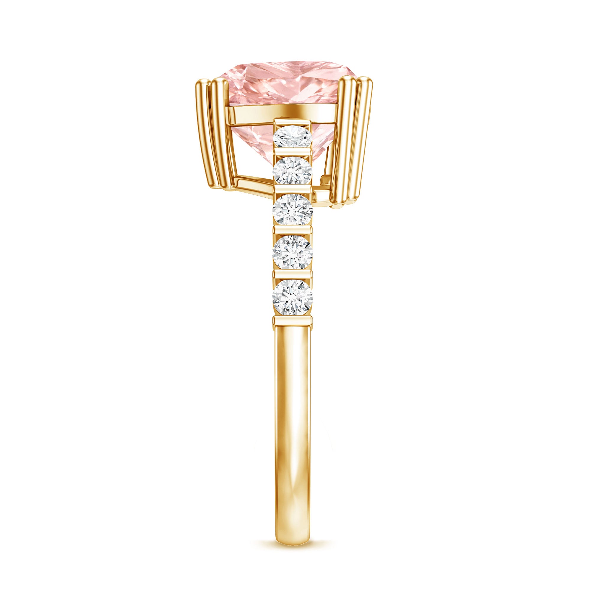 Rosec Jewels-IGI Certified 3 Carat Lab Grown Diamond Pink Heart Engagement Ring with Side Stones