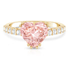 Rosec Jewels-IGI Certified 3 Carat Lab Grown Diamond Pink Heart Engagement Ring with Side Stones