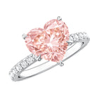 3 Carat Lab Grown Diamond Pink Heart Engagement Ring with IGI Certificate Fancy Pink - VS1 - Rosec Jewels
