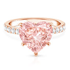 5 Carat Heart Shape Lab Grown Pink Diamond Huge Statement Ring with IGI Certificate Fancy Pink - VS1 - Rosec Jewels