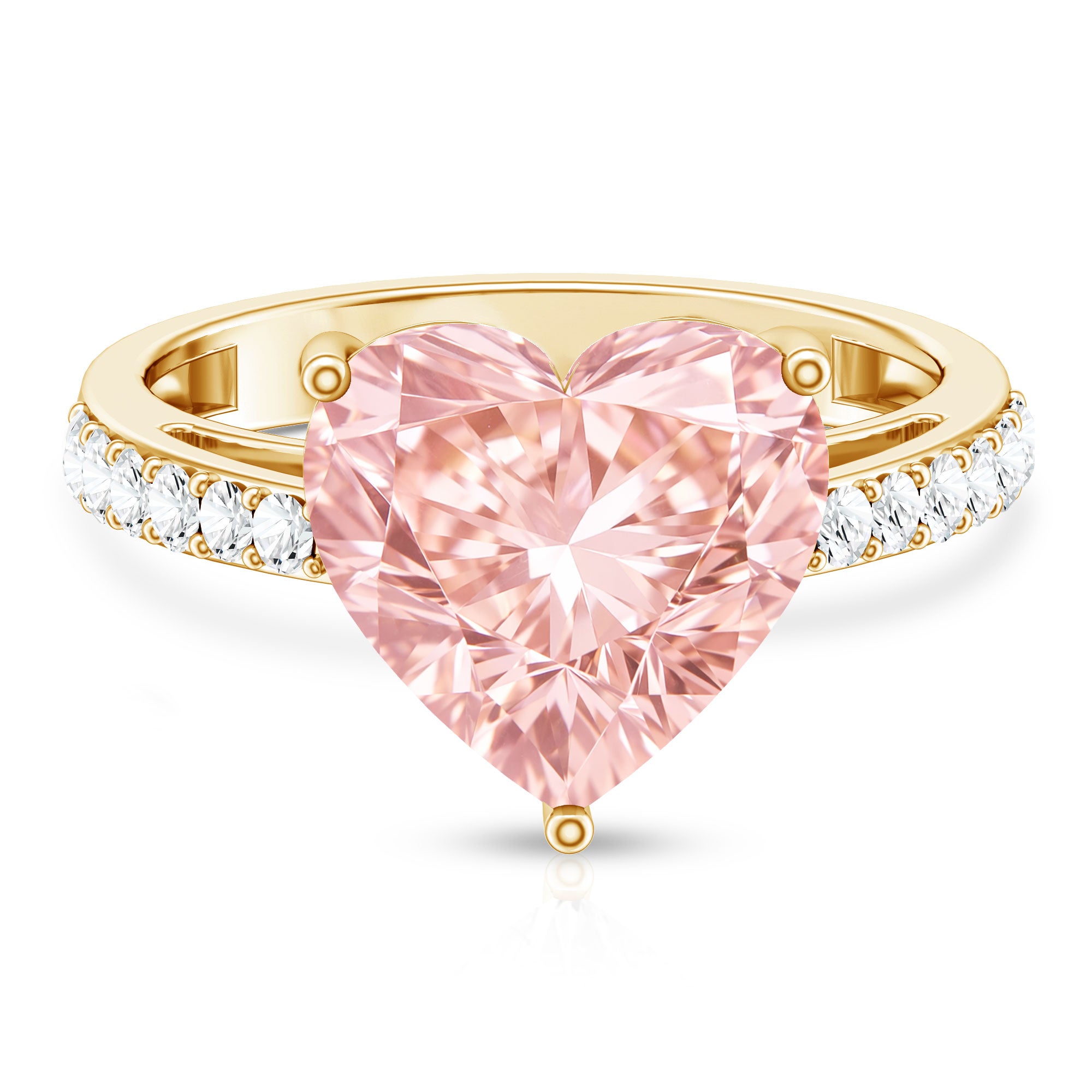 Lab Created 5 Carat Diamond Pink Heart Engagement Ring with IGI Certificate Fancy Pink - VS1 - Rosec Jewels