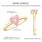 Lab Grown 1 Carat Pink Diamond Solitaire Promise Ring with IGI Certificate Fancy Pink - VS1 - Rosec Jewels