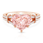 Rosec Jewels-IGI Certified 4 Carat Lab Grown Pink Diamond Heart Engagement Ring with Split Shank