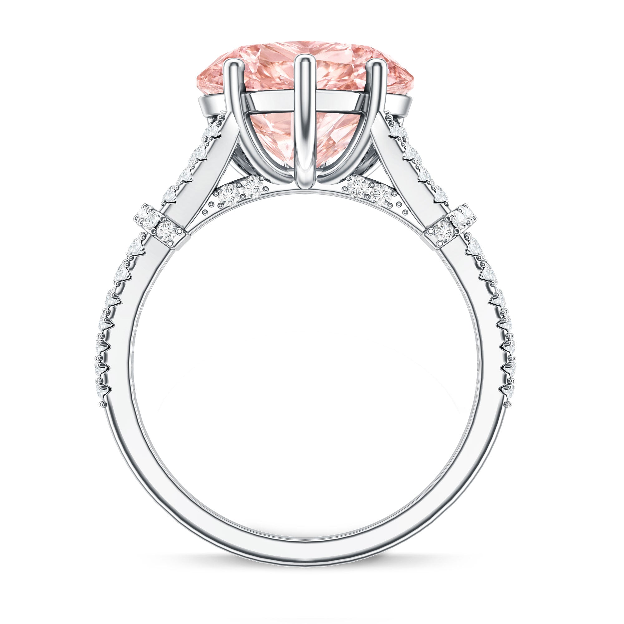 Rosec Jewels-IGI Certified 4 Carat Lab Grown Pink Diamond Heart Engagement Ring with Split Shank