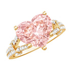 Rosec Jewels-IGI Certified 4 Carat Lab Grown Pink Diamond Heart Engagement Ring with Split Shank
