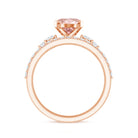 Rosec Jewels-2 Carat Lab Grown Pink Diamond Oval Bridal Ring Set with IGI Certificate