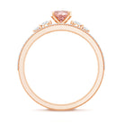 Rosec Jewels-IGI Certified 1 Carat Lab Grown Pink and White Diamond Oval Engagement Ring Set