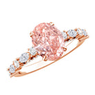 Rosec Jewels-IGI Certified Lab Grown 2 Carat Pink Diamond Oval Engagement Ring with Surprise Band